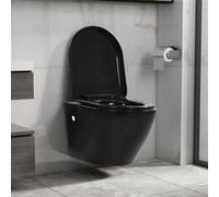 Toilette suspendue au mur sans rebord Céramique Noir Noir G