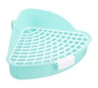 Toilette Triangle pour Lapin et Furet, Entraînement D’angle en Plastique | Bord Anti-éclaboussures, Base Filtrante à Grille, Design Détachable, pour Cages D’animaux et Maison