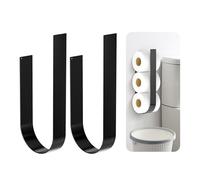 Toilettenpapierhalter Ohne Bohren,2pcs Klopapier Aufbewahrung, Klorollenhalter Schwarz, Toilet Paper Holder Papier Aufbewahrung für 3 Rollen, Ersatzrollenhalter Toilettenpapier