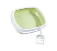 Toilettes amovibles anti-déversement pour chats avec pelles de tamisage, toilettes anti-éclaboussures pour voyage, voiture, hôtel, boîte à litière ovale hygiénique avec pelles incluses