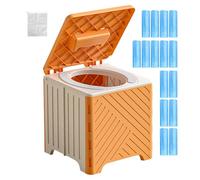 Toilettes de camping - Chaise percée pour adultes - Pliable et antidérapante - Avec coussin de siège en PVC - Pour personnes âgées, hôpital, plein air, camping