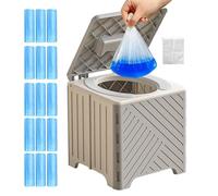 Toilettes de camping - Chaise percée pour adultes - Pliable et antidérapante - Avec coussin de siège en PVC - Pour personnes âgées, hôpital, plein air, camping