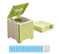 Toilettes de camping - Chaise percée pour adultes - Siège de toilette pliable et antidérapant avec coussin de siège en PVC - Pour personnes âgées, hôpital, plein air, camping