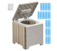 Toilettes de camping, chaise toilette, pour adultes, pliable et antidérapant, avec coussin de siège en PVC, pour personnes âgées, hôpital, extérieur, camping