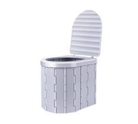 Toilettes de camping pliantes, 150 kg, chaise percée de voyage portable avec couvercle (gris)