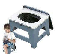 Toilettes de camping portables - Toilettes de transport pour adultes - Tabouret compact avec accessoires pour tente, sac à dos, voiture et camping-car avec discrétion