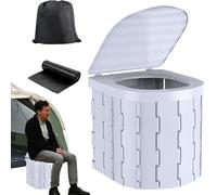 Toilettes de camping | Toilettes mobiles de 33 pouces | Toilette portable ABS pour inhiber les odeurs pliables et avec un sac d'organisateur idéal pour les tentes de randonnée des urgences