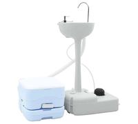 Toilettes de camping - vidaXL - Bleu clair - Couvercle blanc - 50,5 x 33 x 103 cm - Polyéthylène Haute Densité - Compact