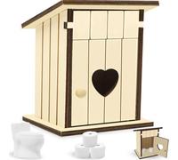 Toilettes de lutin - Maison de toilette miniature en bois avec 3 rouleaux de papier toilette - Lutin - Maison de construction - Maison de poupée - Accessoires de salle de bain - Décoration de maison