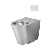 Toilettes de salle de bain en acier inoxydable 304 à haute efficacité à économie d'eau, siphon commercial à double chasse d'eau, hauteur de siège confortable, pour salles de bains, camionnettes, tuyau