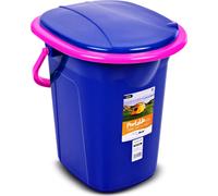 Toilettes de voyage WC Toilettes de camping Seau mobile Camping Outdoor Seau 19L bleu foncé-rose