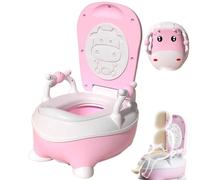 Toilettes d'entraînement au pot, Potty Potty Toddler de vache de dessin animé avec poignée, tout-petit des enfants à l'épreuve des éclaboussures pour les tout-petits de 0 à 6 ans