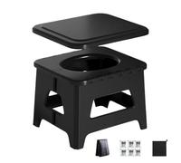 Toilettes d'extérieur - Pot portable pour le camping - Tabouret compact pliable pour tente, randonnée, bateau, douche, camping-car, randonnée, voyage