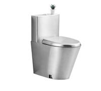 Toilettes en acier inoxydable, double siphon à chasse d'eau, haute efficacité, anti-gel et résistant aux fissures, idéal pour les salles de bains commerciales et publiques