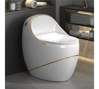 Toilettes modernes en forme d'œuf, chasse d'eau à siphon, économie d'eau | Conception écologique avec un siphon puissant et une forme d'œuf peu encombrante.(Pit distance 400mm)