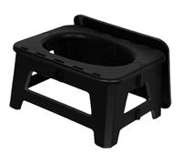 Toilettes pliantes de camping - PZCC - Toilettes pliantes camping - Supporte 100 kg - Design compact - Polypropylène noir