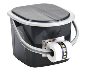 Toilettes portables - BranQ - Seau 15,5L - Confortable et compact - Noir