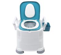 Toilettes Portables pour Adultes, Chaise D'aisance de Chevet Pliante en Acier avec Accoudoirs et Dossier, 3 Hauteurs Réglables, Chaise de Pot pour Personnes âgées et Handicapées