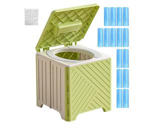 Toilettes Portables Pour Voiture, Toilettes Pliables Avec Siège Rembourré Et 15 Sacs, Chaise Percée Légère Et Pliable Pour Les Voyages, Les Urgences Et La Voiture