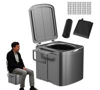Toilettes portables - Toilettes portables pliables avec poignée ergonomique - Siège de toilette pliable avec étagère pour voyage en voiture - Adultes et enfants