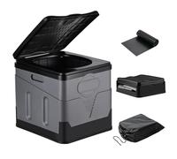 Toilettes portatives de camping,camping toiletten portatives pliantes avec le couvercle, pour adultes toilettes extérieures de seau de camping plage randonnée nautique voyage toilettes (Gris)