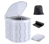 Toilettes portatives de camping - Toilettes portables pour l'extérieur - Pot portable pour adultes - Pot Porta étanche avec couvercle pour le camping - Toilettes d'extérieur pliables pour adultes