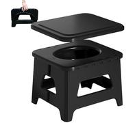 Toilettes portatives pliables pour adultes, capacité de charge de 100 kg, pot portable en PP avec couvercle comme tabouret, pot voyage pour camping, pique-nique, barbecue, voyage en plein ai