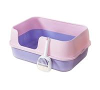 toilettes pour animaux Bac à litière semi-fermé for chat, bac parois hautes for grands chats, de nettoyage amovible for , toilettes for chaton for petit animal/lapin Bacs à litière standards(Purple)
