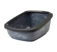 Toilettes Pour Chats SAVIC Aseo Jumbo Marbre 67,5x48,5cm Gris/Blanc Extra Grand