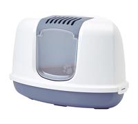 Toilettes Pour Chats SAVIC Nestor D'Angle Bleu-Blanc 58,5x45,5 Cm Avec Filtre