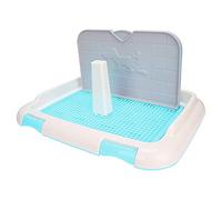 Toilettes pour Chien, 18,3 × 13,9 × 9,3 Pouces, Toilettes d'intérieur pour Dressage de Chiots, Support en Plastique pour Pipi, Plateau de Pot d'urination programmé Chien (Bleue)