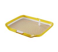 Toilettes pour Chiens, Toilettes d'apprentissage pour Animaux en Maille, Pot D'intérieur avec Colonne Amovible, Toilettes pour Chiens De Moyenne Et Grande Taille(Yellow)