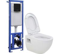 Toilettes suspendues avec chasse d'eau à encastrer Céramique