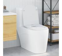 Toilettes vidaXL avec fermeture douce, rapide à retirer, en duroplast blanc