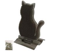 Toiletteur automatique pour chat, brosse de toilettage d'angle mural, contrôle de la perte de poils de chat, masseur avec base, grattoir pour visage d'arc de chat avec tampon à