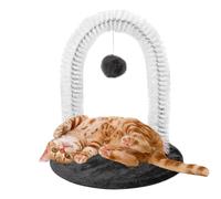 Toiletteur pour chat pour intérieur - Brosse de toilettage automatique pour chat, poteau d'épilation avec griffoir et balle interactive pour la maison et l'appartement