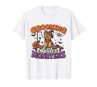 Toiletteur pour Chien Halloween Toilettage Les Petits Monstres T-Shirt Graphique avec Valeur