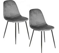 Toilinux - 2 Chaises design velours Giulia - Gris foncé - Giulia Gris foncé G
