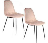 Toilinux - 2 Chaises design velours Giulia - Rose - Giulia Rose G