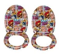 Toilinux - 2 x Abattant WC Pop-Art - Multicouleur Rouge G