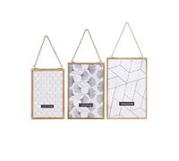 Toilinux - 3 Cadres photo à suspendre design Gold Home - Doré - Gold Home Or