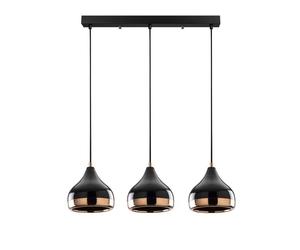 Toilinux - 3 Suspensions noires et cuivrées d'intérieur