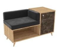 - Banc d'entrée design marbré Anzer - L. 100 x H. 60 cm - Marron noix - Anze