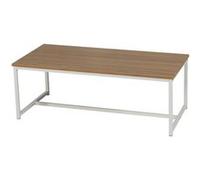 Toilinux - Banc d'intérieur Casa Blanca en Panneaux de particules et Métal - H.46cm x L.120 cm - Beige et Blanc - Casa Blanca Beige