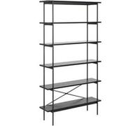 Toilinux - Bibliothèque 5 étagères en MDF et Métal - Noir - Aria Noir