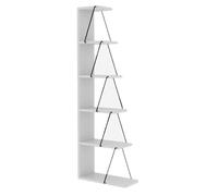 Toilinux - Bibliothèque 5 étagères en Mélaminé H.150cm - Blanc - Tlos Blanc
