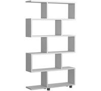 - Bibliothèque 5 étages en panneaux de particules H.156 cm x L. 90 cm - Blanc - Elif