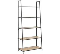 - Bibliothèque asymétrique 4 niveaux en MDF et Métal - Beige et Noir - Sireine