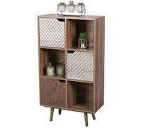 Toilinux - Bibliothèque Baobab en MDF 6 casiers - L.60 cm x H.35 cm - Marron - Baobab Marron G