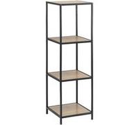 Toilinux - Bibliothèque droite 3 niveaux en MDF et Métal - Beige et Noir - Sireine Beige G